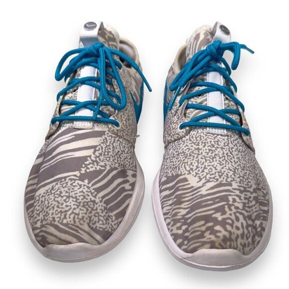 Nike iD Roshe Two (Nike By You) White / Grey / Teal Print 897153-992 Women's 7 - Picture 3 of 11